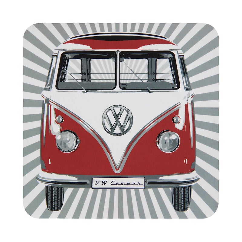 BRISA VW Collection - Volkswagen Drink Glass Cork Coasters with MDF Coating and T1 Bus Campervan Design (4-Piece Set/Samba Stripes/Multicolor) - Image 3